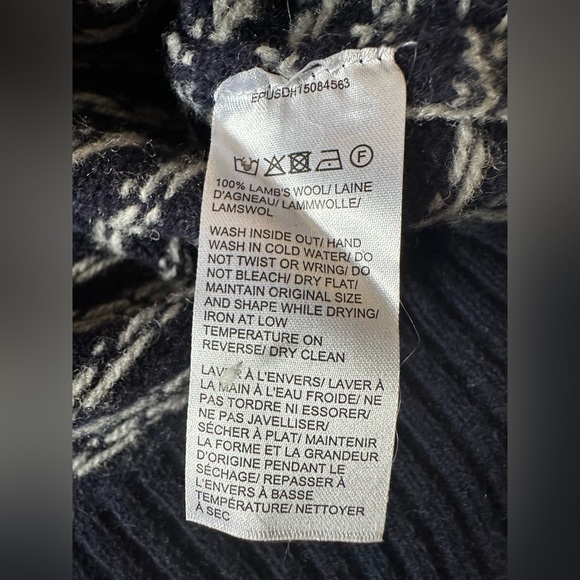 100% Lambswool Black Brown 1826 Men’s Crew Neck Sweater – Navy Blue Size Small - Picture 7 of 7